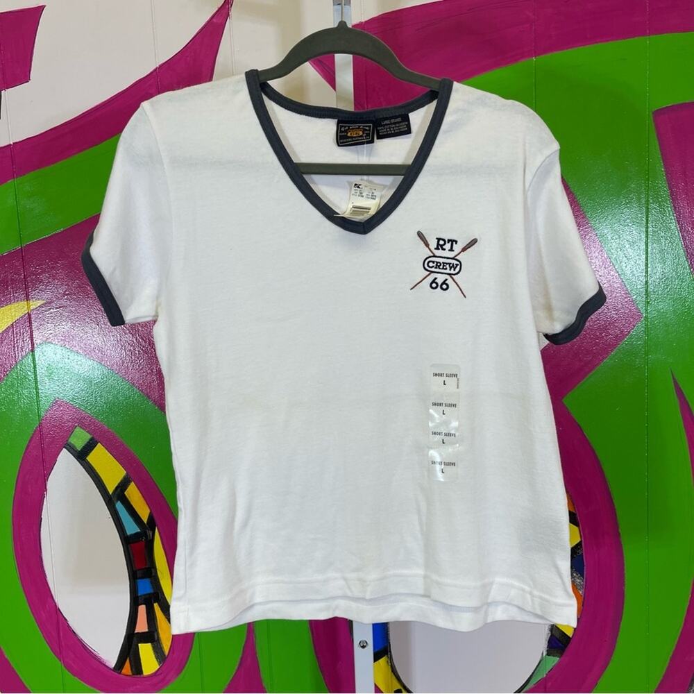 Vintage, NWT Route 66 Short Sleeve T-Shirt. Size Large. White Color